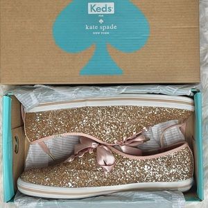 Kate Spade x Keds Rose Gold Glitter Sneakers